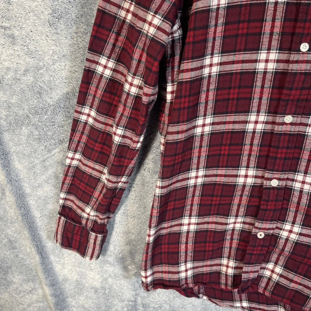 Tommy Hilfiger Men's XL Regular Fit Long Sleeve Flannel Shirt Red White Plaid‎